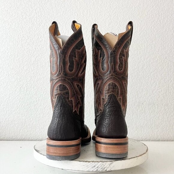 NEW Rod Patrick Mens Cowboy Boots 6.5 B Brown Shark Leather Western Square Toe - Picture 3 of 12
